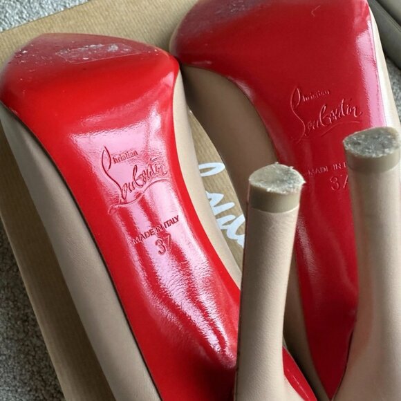 Christian Louboutin Apostrophy Pump 100 NAPPA Nude - Picture 6 of 16
